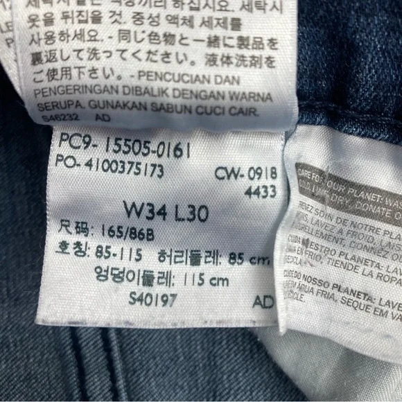 Levi's 505 Straight Leg Dark Blue Jeans Women's Size 34x30 Red Tab. - Picture 13 of 13